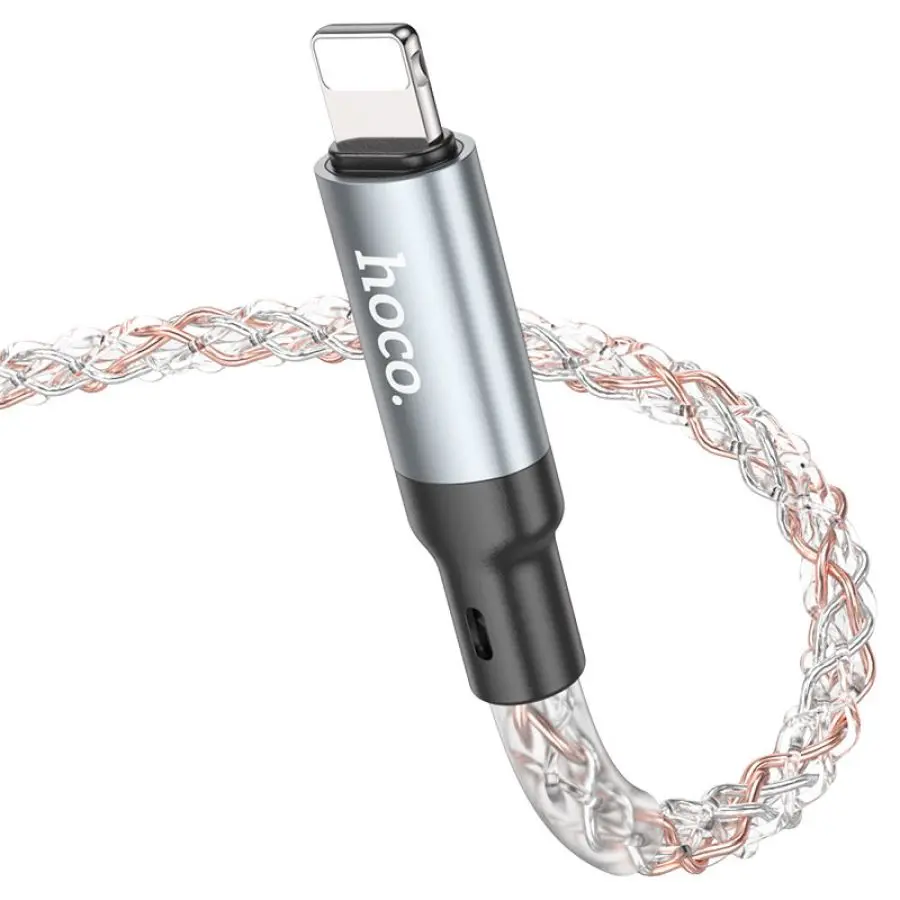Cablu USB-A to Lighting Hoco U112 Shine 1m (Gray)