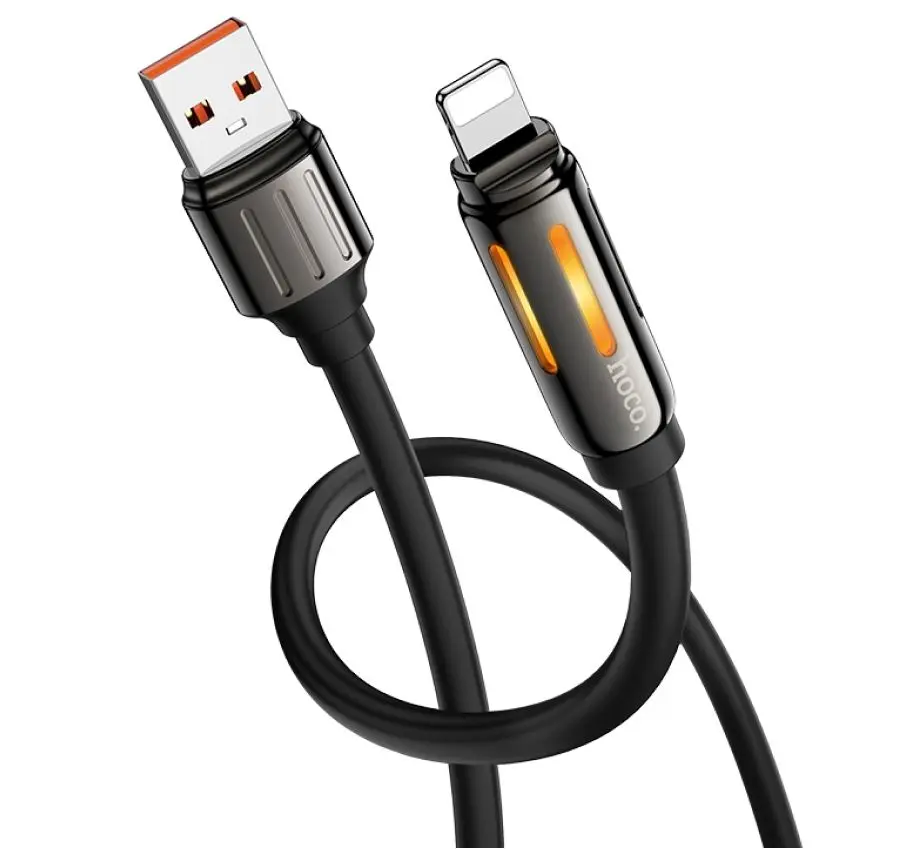 Cablu USB-A to Lighting Hoco U136 Prize 1.2m (Black)