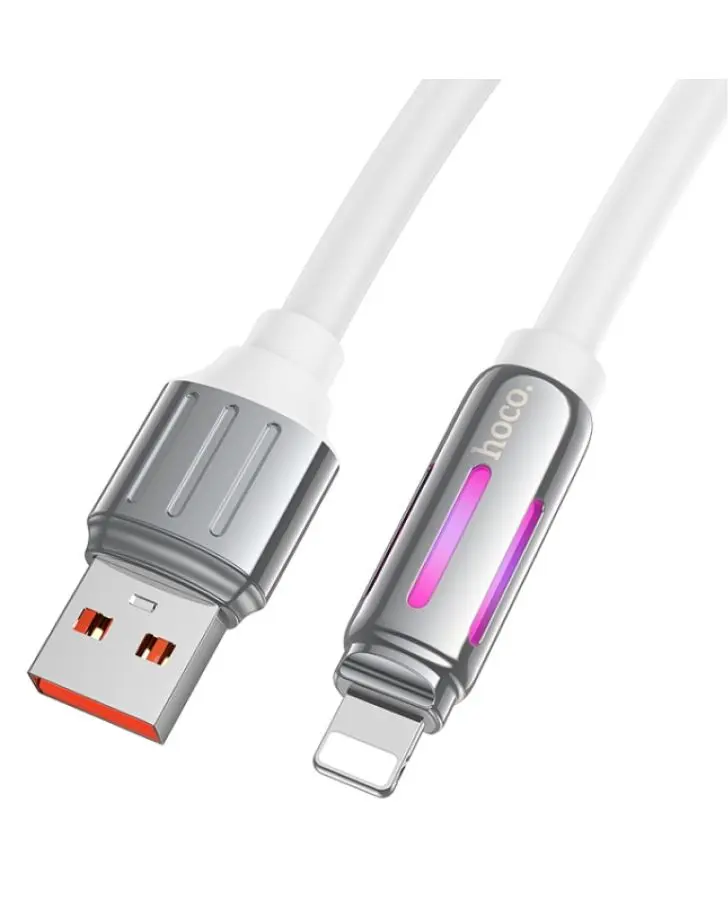 Cablu USB-A to Lighting Hoco U136 Prize 1.2m (White)