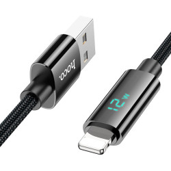 Кабель USB-A to Lightning Hoco U125 Benefit 1.2м (Black) Thumb