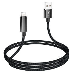 Кабель USB-A to Lightning Hoco U125 Benefit 1.2м (Black) Thumb