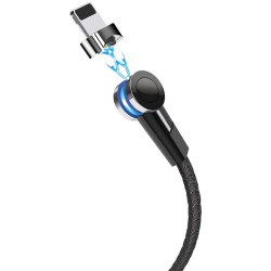 Cablu USB to Lightning Hoco S8 Magnetic 1.2m (Black) Thumb