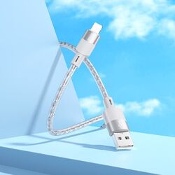 Cablu USB to Lightning Hoco X99 Crystal Junction 1m (Grey) Thumb