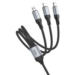 Кабель USB to Lightning/Type-C/MicroUSB Hoco X102 1m (Black) Thumb