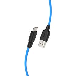 Кабель USB to Micro USB Hoco X21 Plus 1м (Black/Blue)