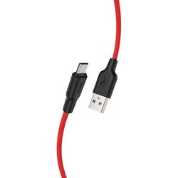 Кабель USB to Micro USB Hoco X21 Plus 1м (Black/Red)