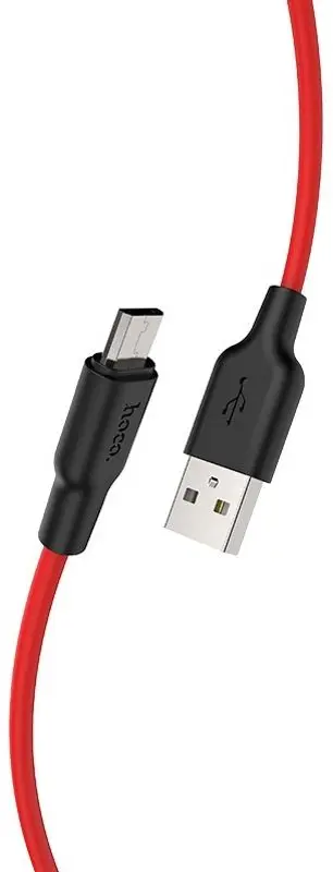 Кабель USB to Micro USB Hoco X21 Plus 1м (Black/Red)