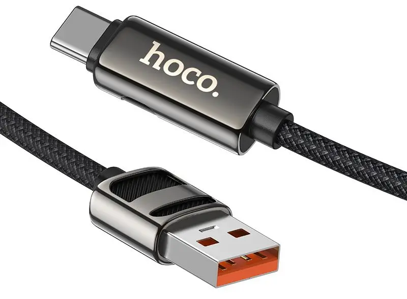 Cablu USB to Type-C Hoco U137 5A Line 1.2m (Black)