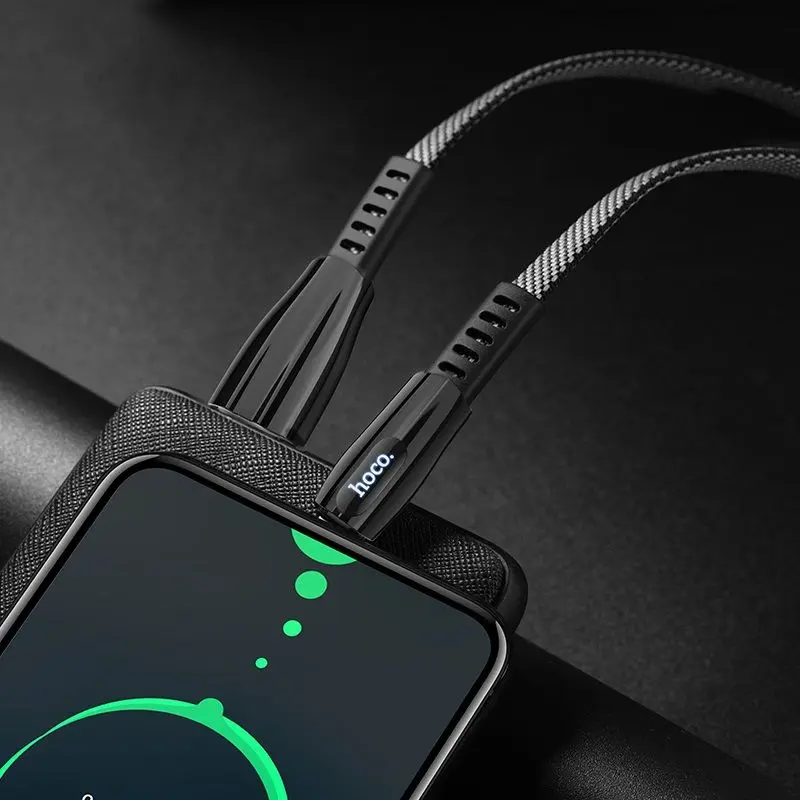 Cablu USB to Type-C Hoco U70 Splendor 1.2m (Dark Gray)