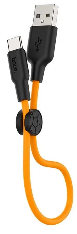 Кабель USB to Type-C Hoco X21 Plus 0.25м (Black/Orange) - 2