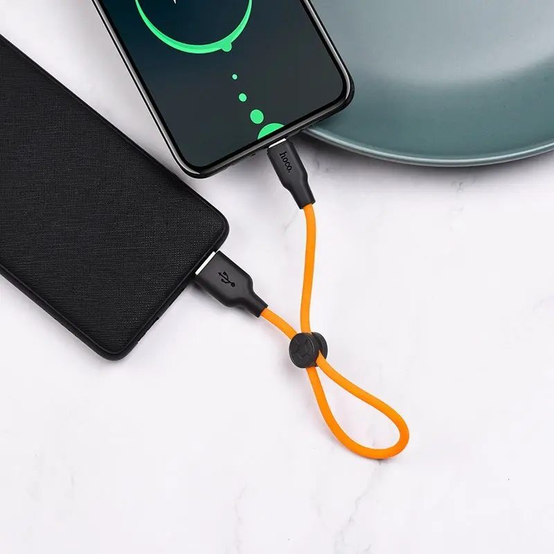 Кабель USB to Type-C Hoco X21 Plus 0.25м (Black/Orange) - 3