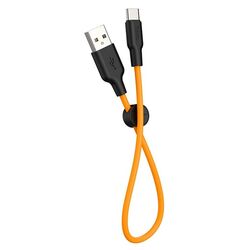 Кабель USB to Type-C Hoco X21 Plus 0.25м (Black/Orange) Thumb