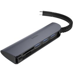 USB Hub Hoco HB17 (Black) Thumb