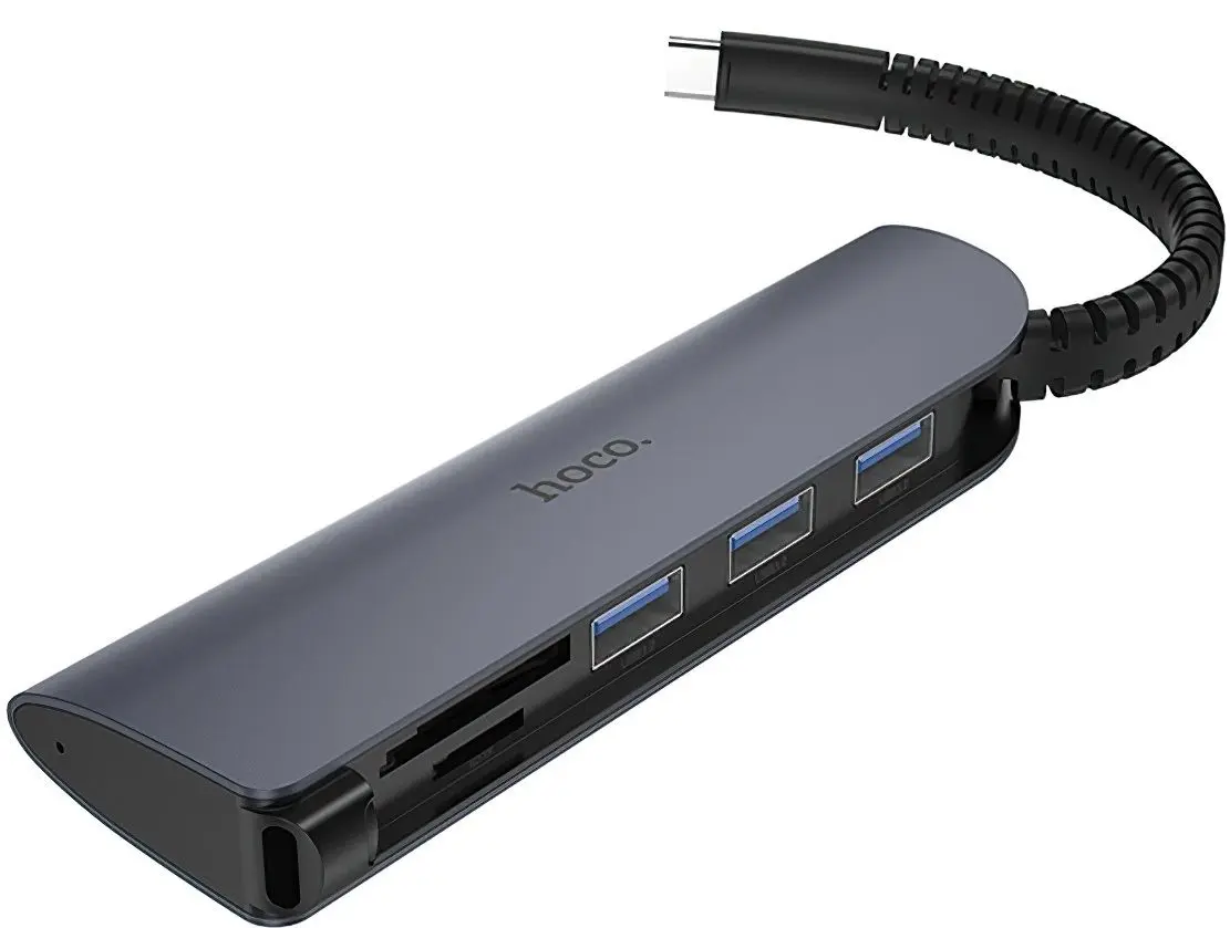 USB Hub Hoco HB17 (Black)