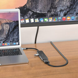 USB hub Hoco HB24 (Metal Grey) Thumb