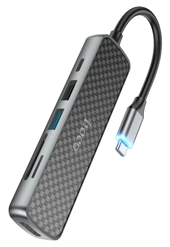 USB hub Hoco HB24 (Metal Grey)