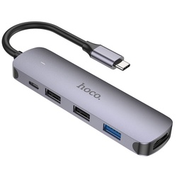 USB-концентратор Hoco HB27 (Metal Grey) Thumb