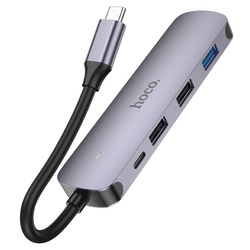 USB hub Hoco HB27 (Metal Grey)