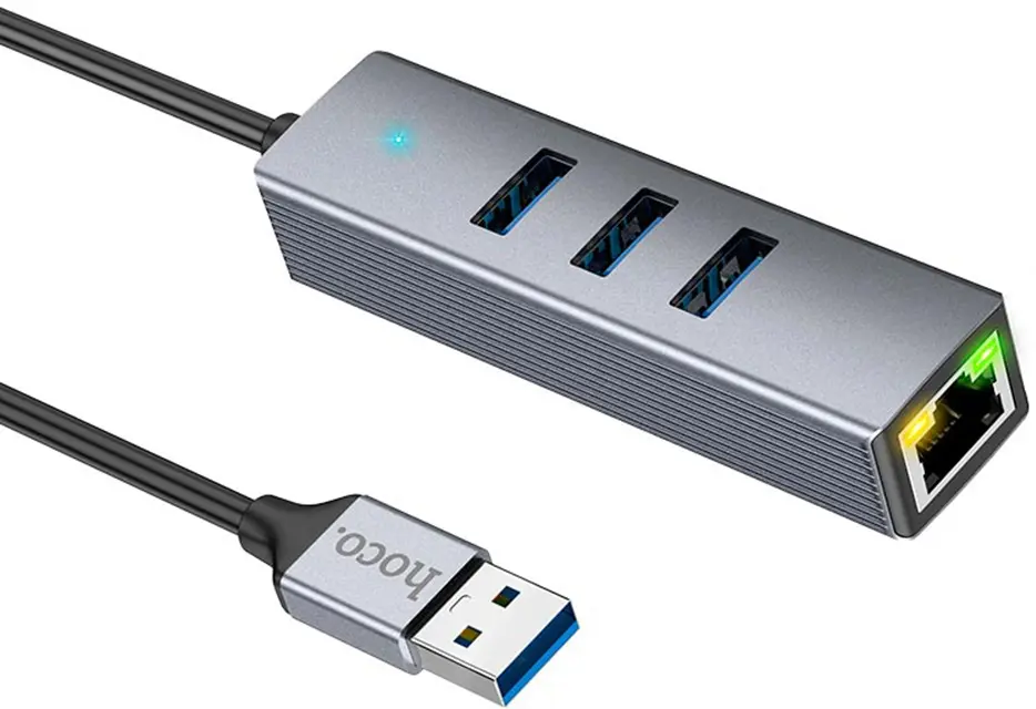 USB hub Hoco HB34 (Metal Gray)