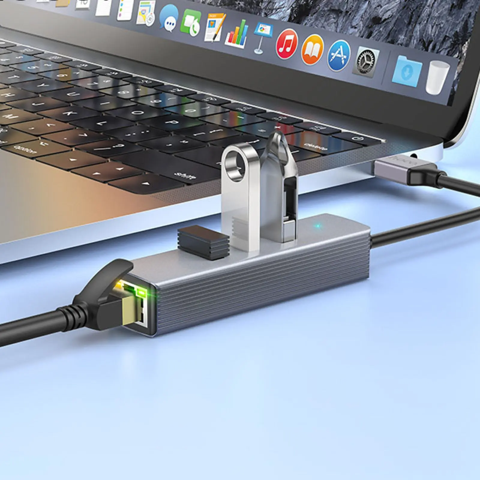 USB hub Hoco HB34 (Metal Gray)