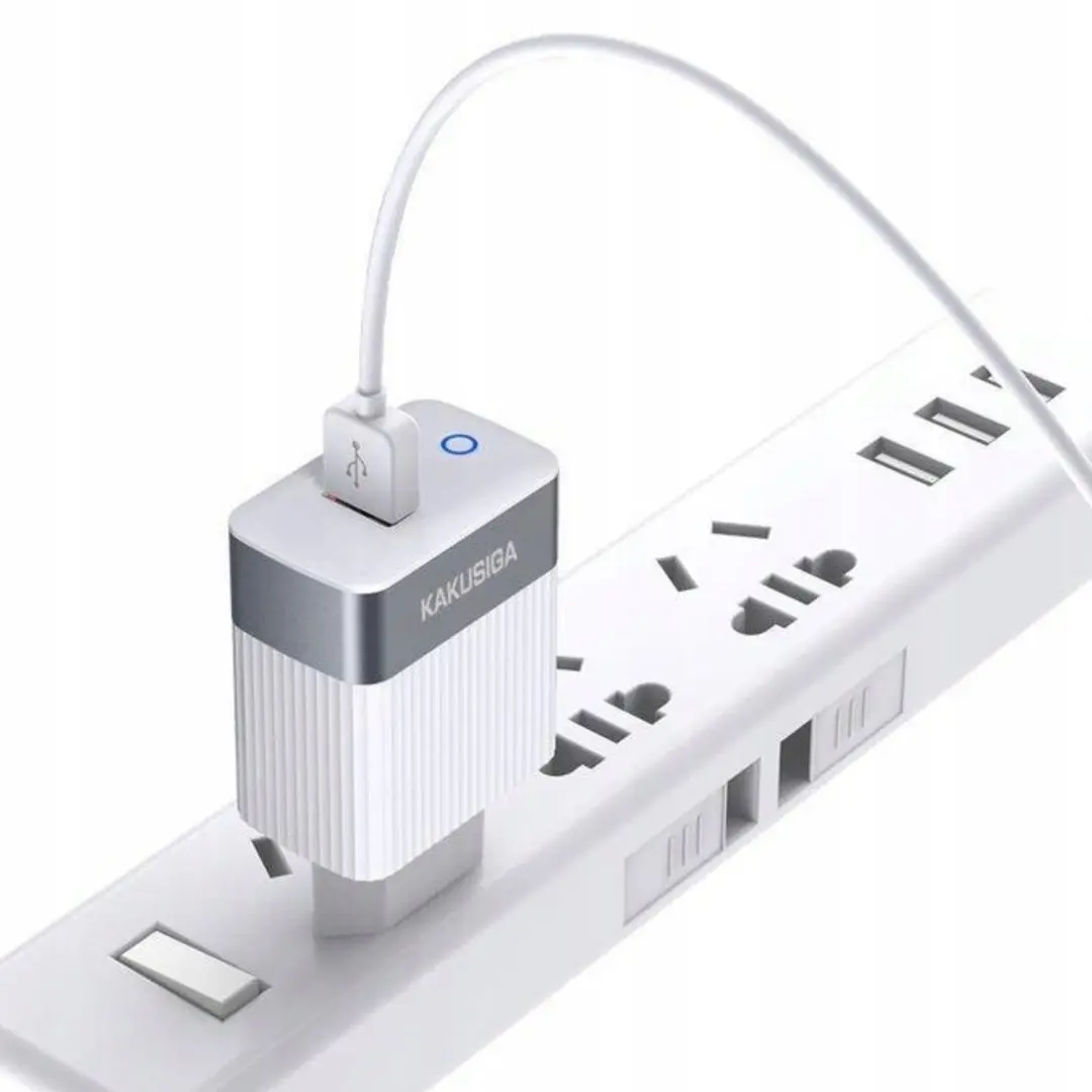 lncarcator + cablu USB to Micro USB Kakusiga KSC-369 (White)