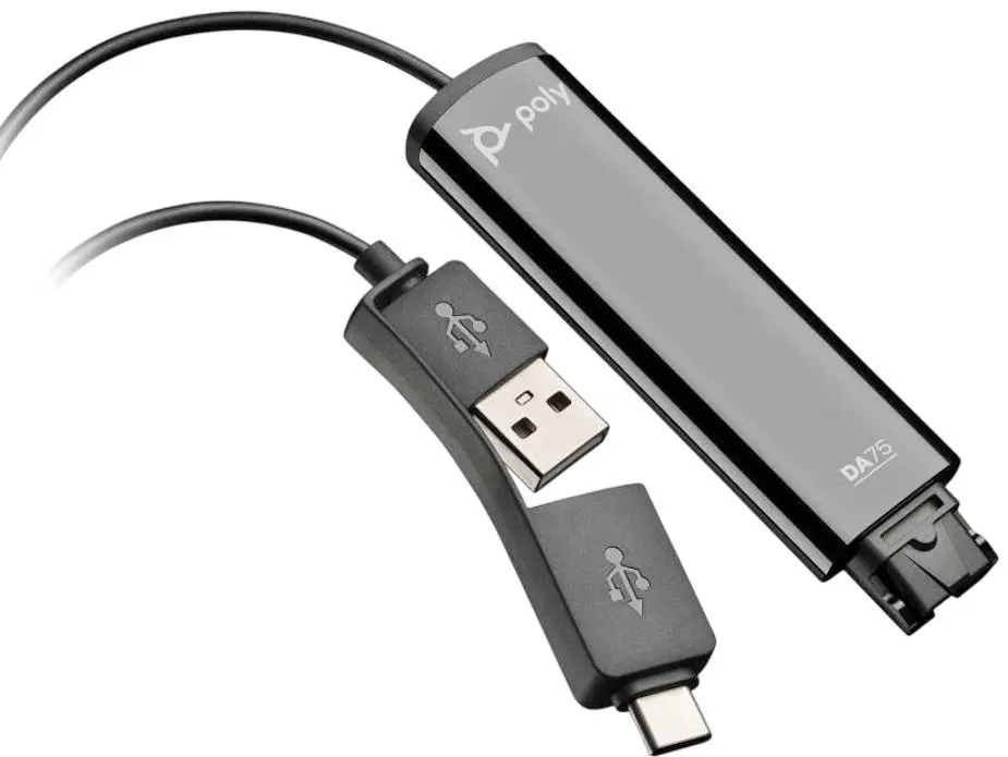 Adapter USB to QD Plantronics Poly DA75 (Black)