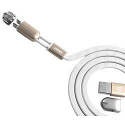 Cablu USB to Lightning/Micro USB Remax RC-025T 1m (White/Gold)