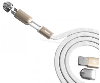 Cablu USB to Lightning/Micro USB Remax RC-025T 1m (White/Gold)