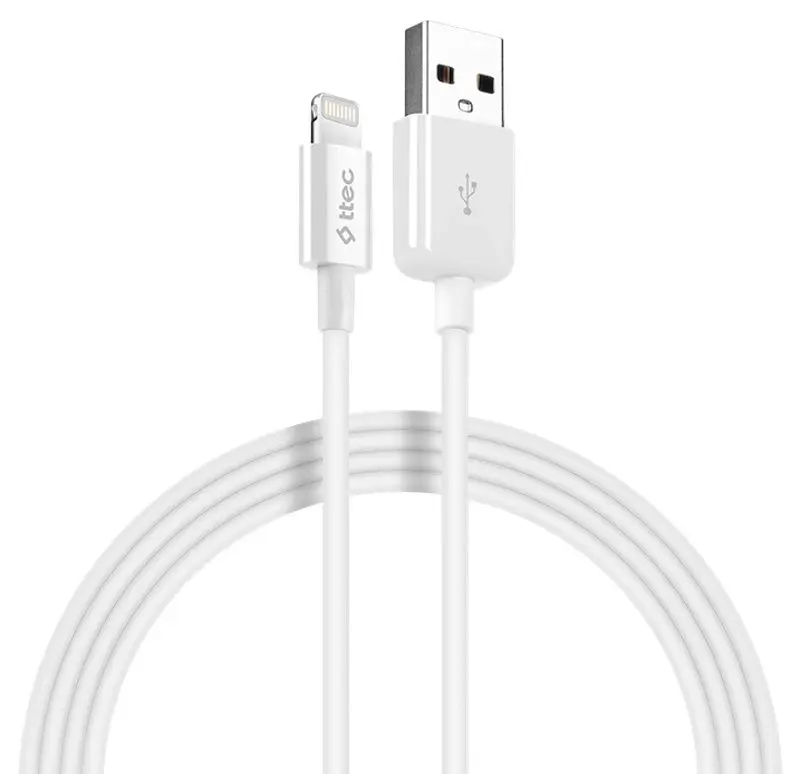 Cablu USB-A to Lightning Ttec 2DKM01B 1.2m (White)