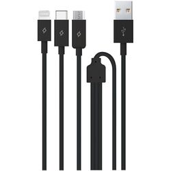 Кабель USB to Type-C Micro USB Type A Ttec Trio 2DK7521S 1.2m (Black)
