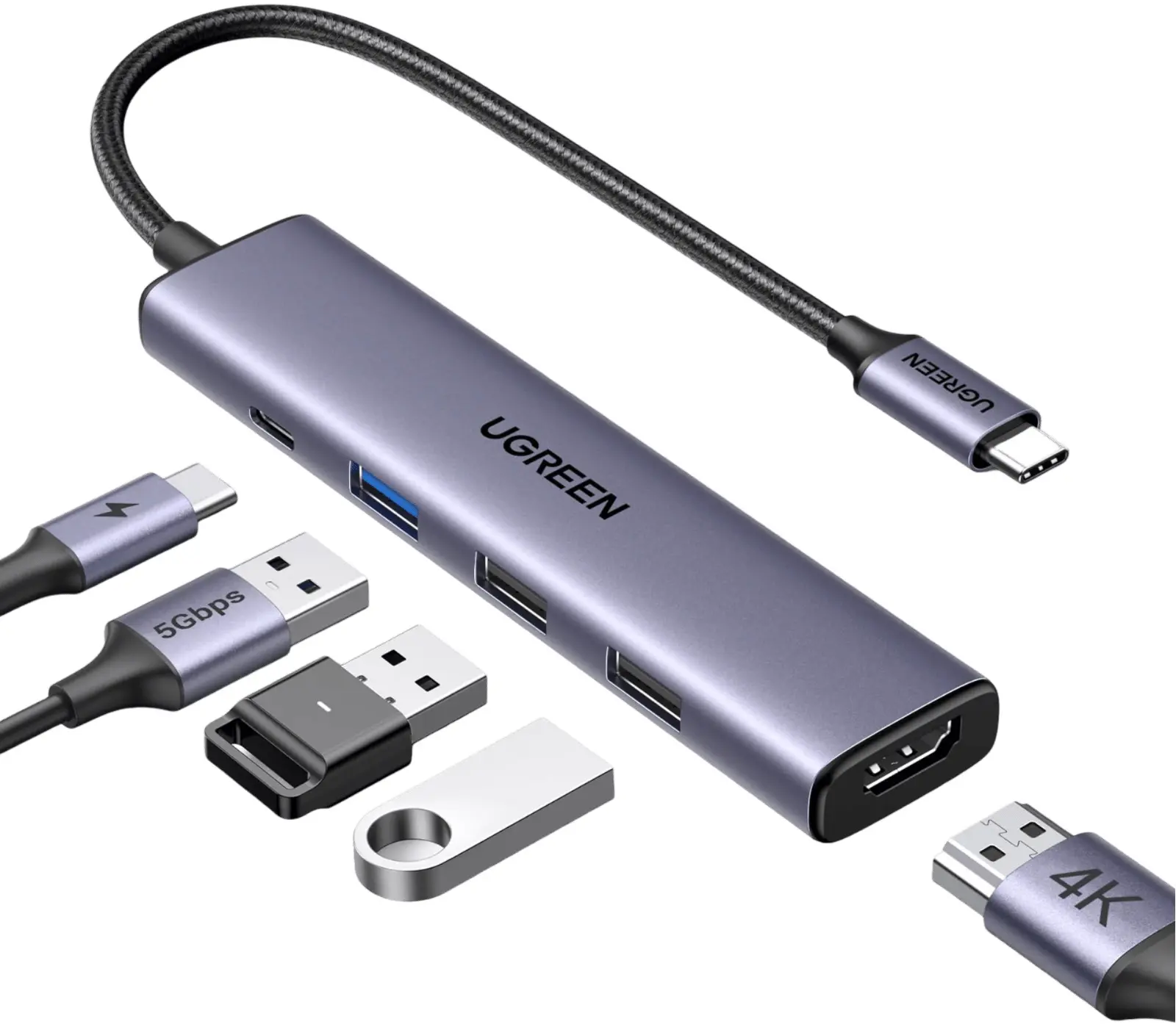 USB hub Ugreen 15495 (Space Gray) - 2