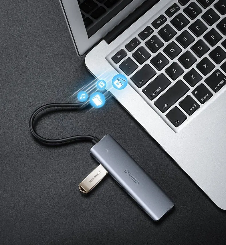 USB-концентратор Ugreen CM219 (Black/Grey) - 9