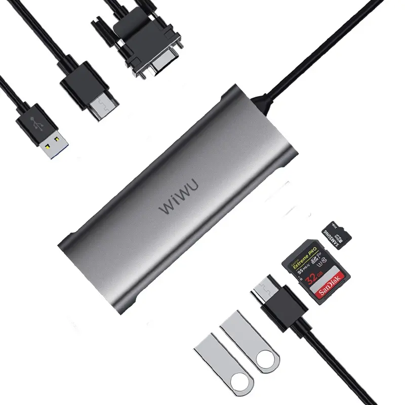 USB hub Wiwu Alpha A11312H (Grey)