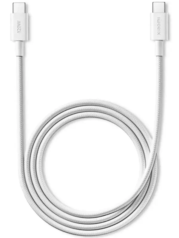 Cablu Type-C to Type-C Xiaomi 6A Braided 1m (White)