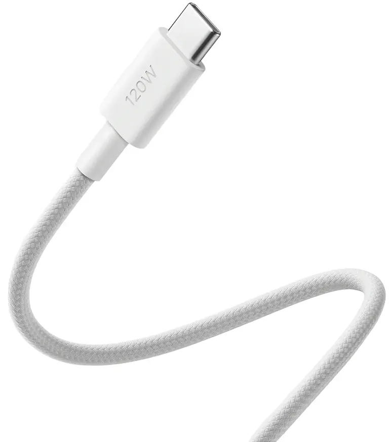 Cablu Type-C to Type-C Xiaomi 6A Braided 1m (White)