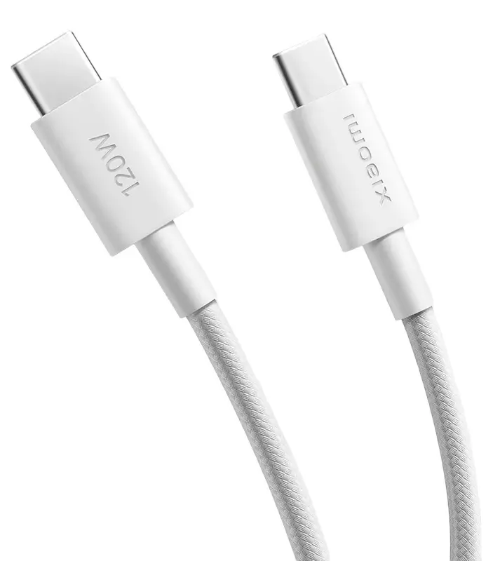 Cablu Type-C to Type-C Xiaomi 6A Braided 1m (White)