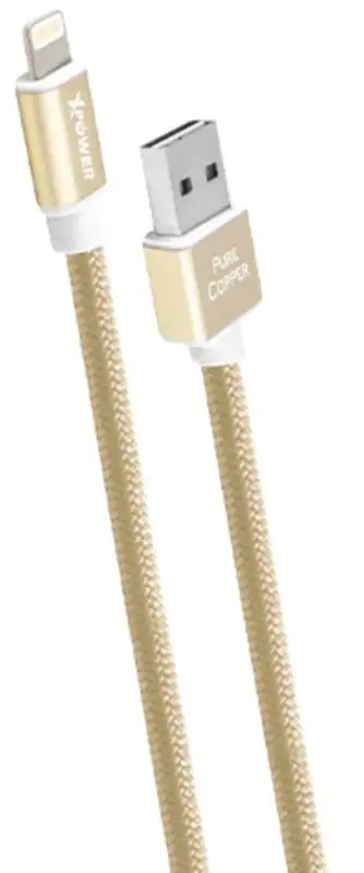 Кабель USB A to Lightning Xpower Pure Cooper 1m (Gold)