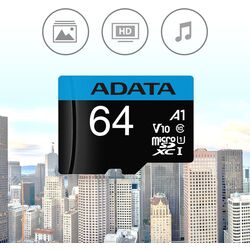 Card memorie Adata Premier microSDXC 64GB Class 10 UHS-I + SD adapter Thumb