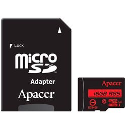 Карта памяти Apacer microSDHC UHS-I 16GB сlass10+SD adapter (AP16GMCSH10U5-R)