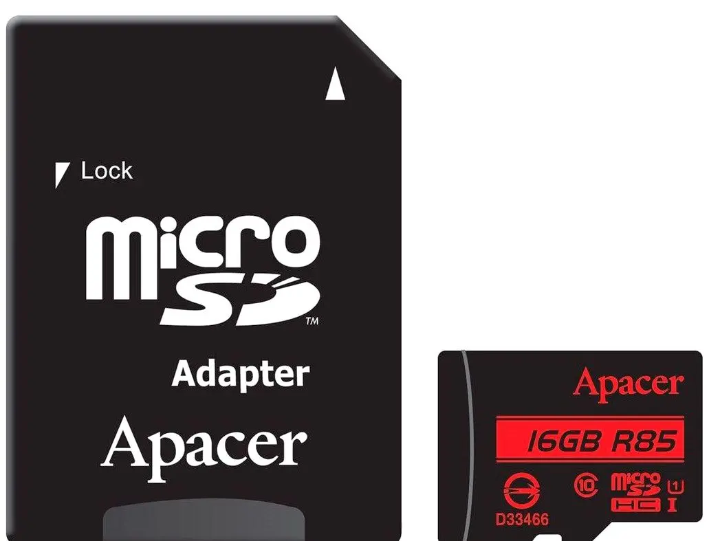 Карта памяти Apacer microSDHC UHS-I 16GB сlass10+SD adapter (AP16GMCSH10U5-R)