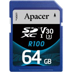 Карта памяти Apacer microSDXC 64GB Class 10 UHS-I U3 + RP Adapter