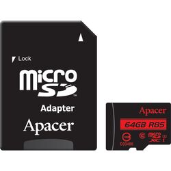 Карта памяти Apacer microSDXC UHS-I 64GB сlass10+SD adapter (AP64GMCSX10U5-R)