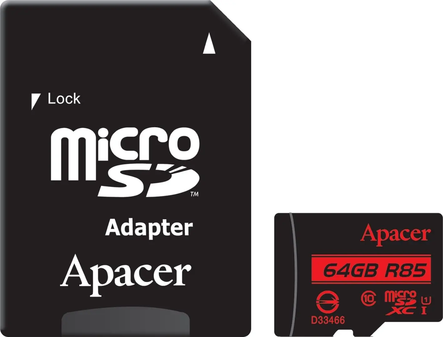 Карта памяти Apacer microSDXC UHS-I 64GB сlass10+SD adapter (AP64GMCSX10U5-R)