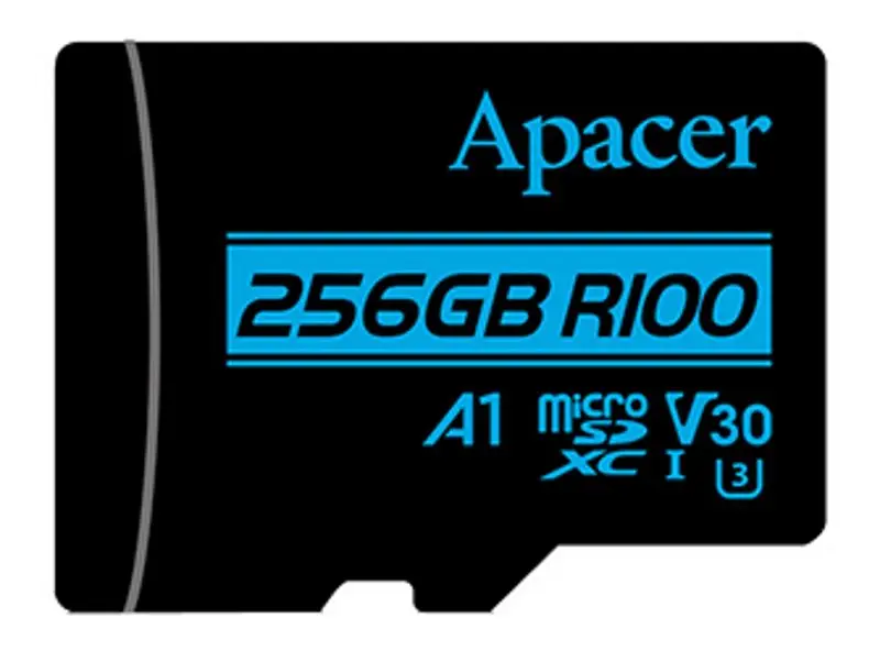 Карта памяти Apacer microSDXC UHS-I U3 V30 R100 A1 256GB + SD Adapter