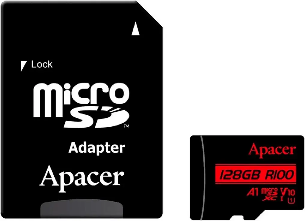 Карта памяти Apacer R100 microSDXC 128GB V10 Class 10 UHS-I + SD adapter