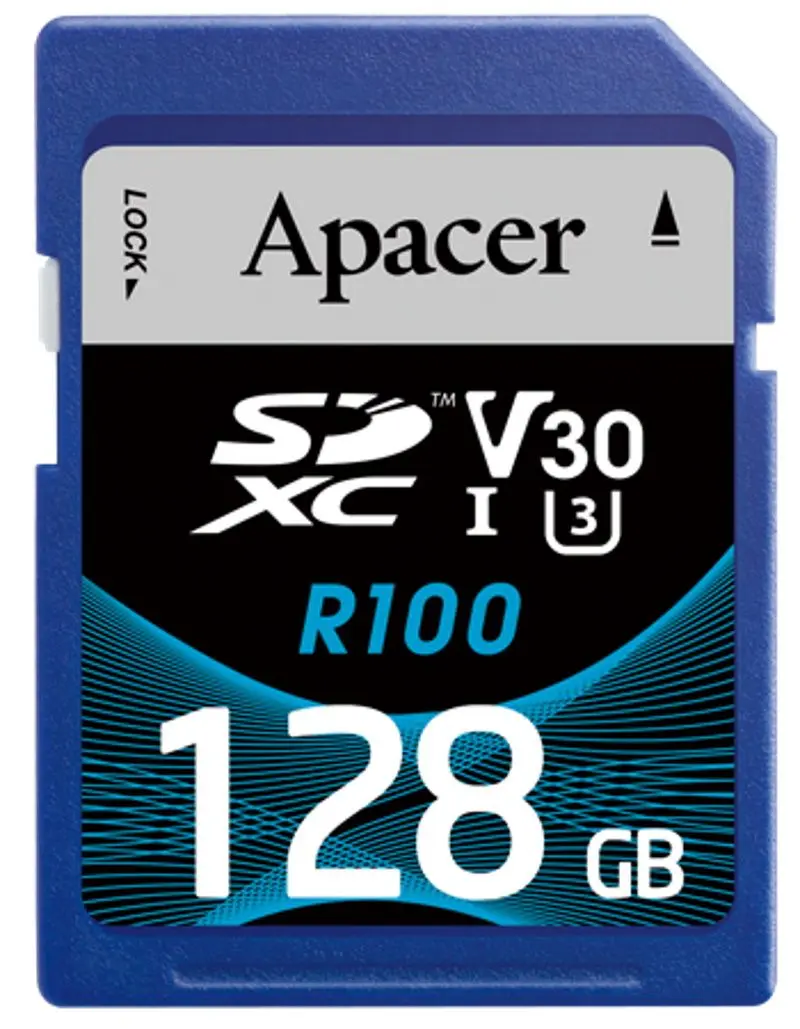 Card de memorie Apacer SDXC/SDHC UHS-I U3 V30 R100 128GB (Black)