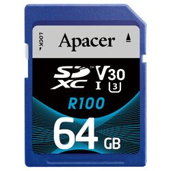 Карта памяти Apacer SDXC UHS-I U3 V30 R100 64GB