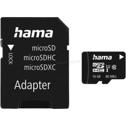Карта памяти Hama 00124138 microSDHC 16GB Class 10 UHS-I + SD adapter