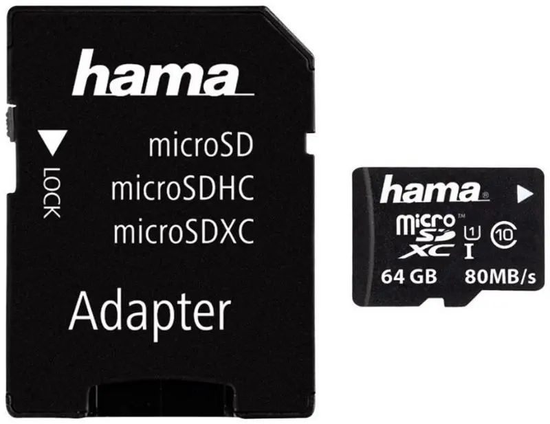 Карта памяти Hama 64GB microSDXC Class 10 UHS-I + Adapter