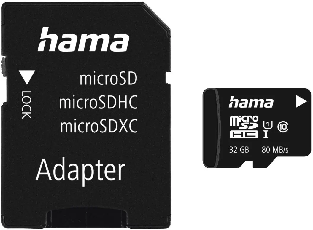Карта памяти Hama microSDHC 32Gb Class 10 UHS-I 80MB/S + SD adapter